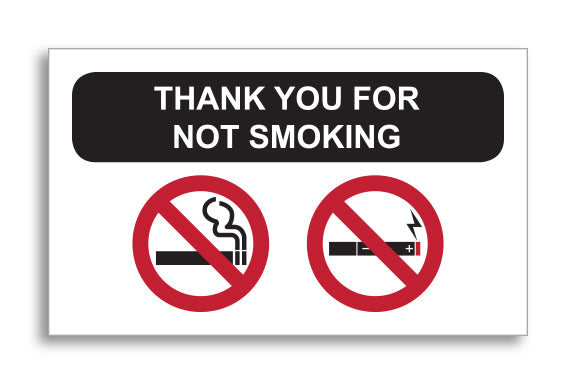 Static Cling Reminders - NSSC No smoking  - BOX of 100