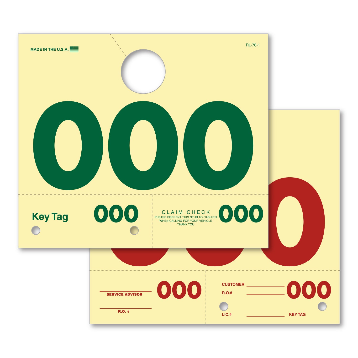 RL-78 Buff Service Dispatch Number Series 000-999