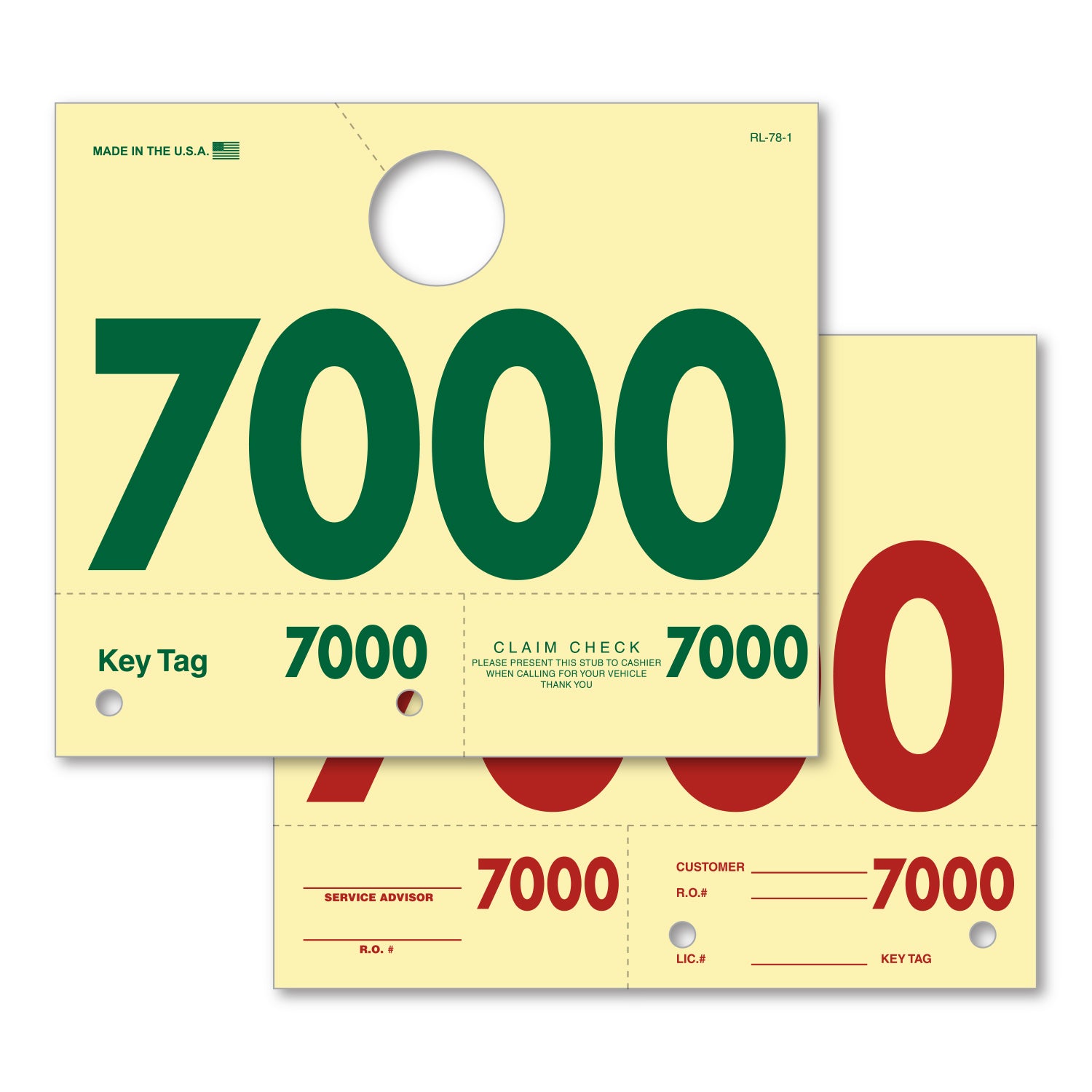 RL-78-7 Buff Dispatch Number Series 7000-7999