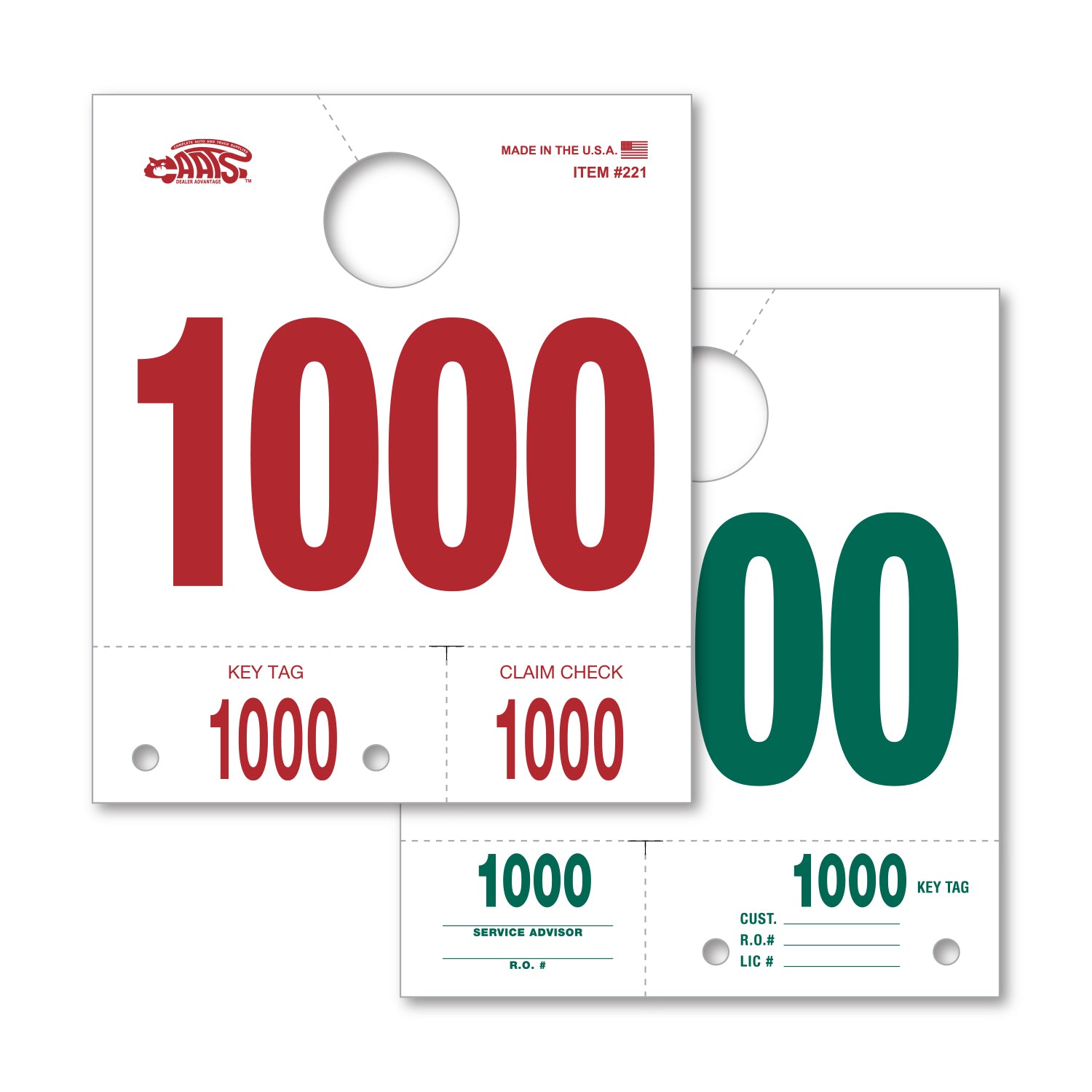 White 4 Digit Dispatch Number - 4DN-1 - Series 1000-1999