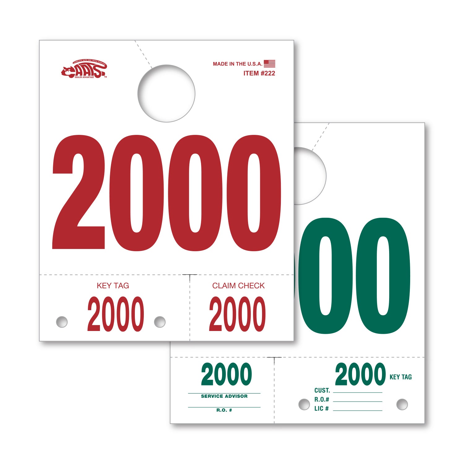 White 4 Digit Dispatch Number - 4DN-2 - Series 2000-2999