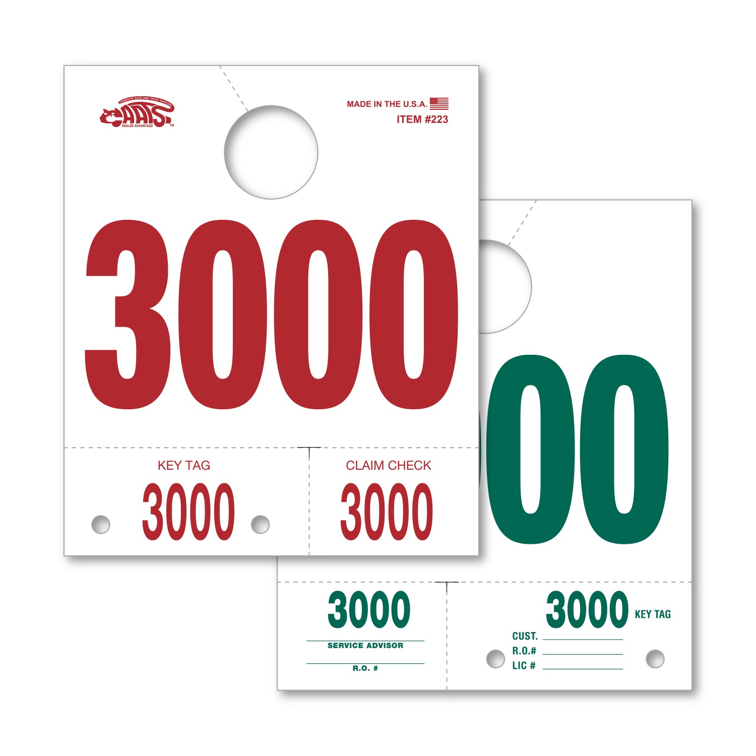 White 4 Digit Dispatch Number - 4DN-3 - Series 3000-3999