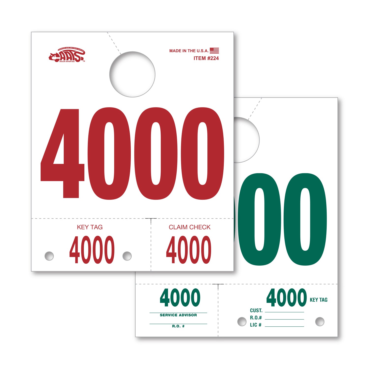 White 4 Digit Dispatch Number - 4DN-4 - Series 4000-4999