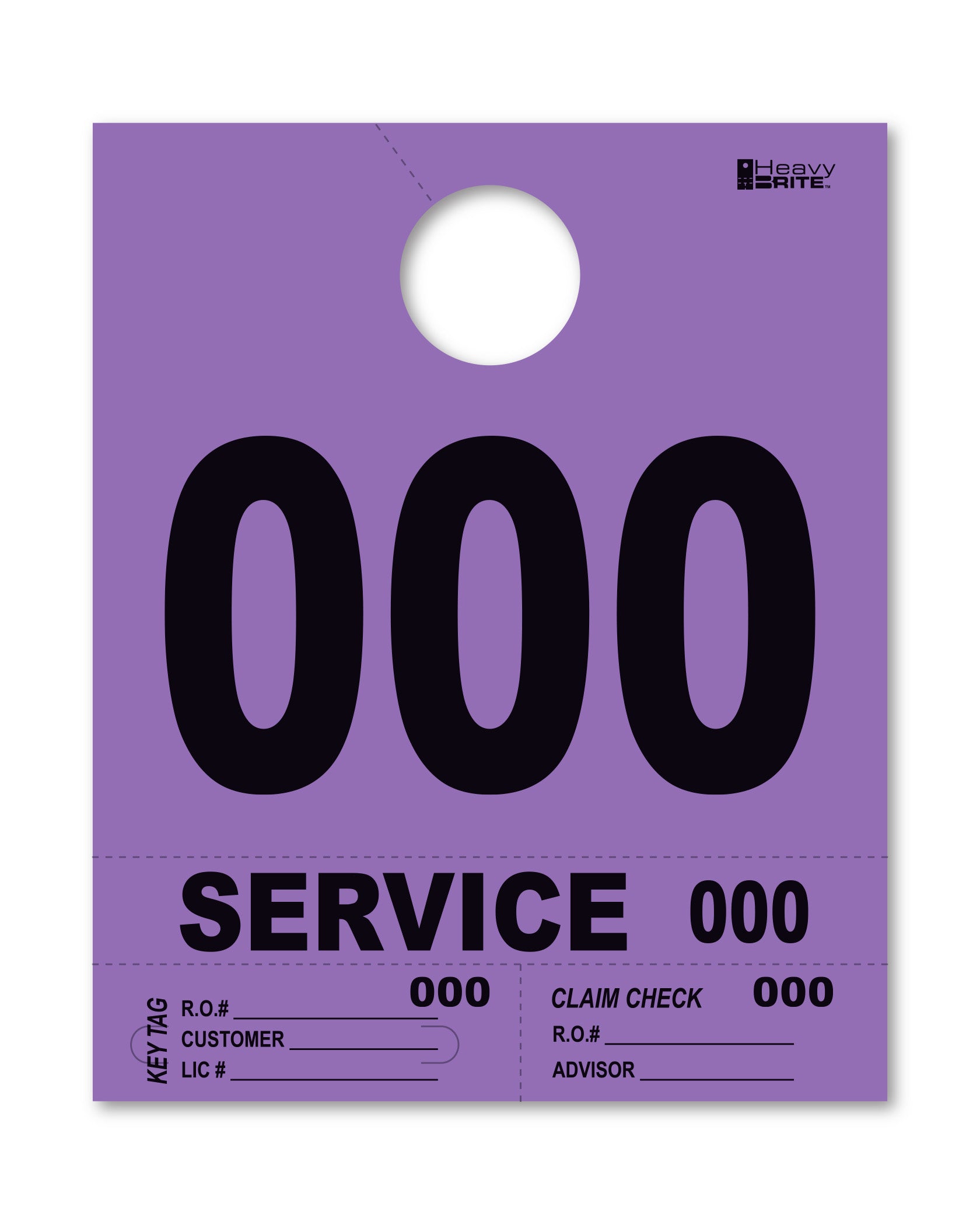 4 Part Heavy Brite Disp. No. - HB4P-0 - Purple - 000-999