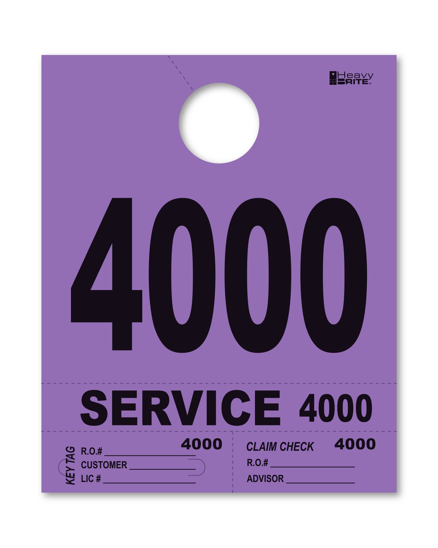 4 Part Heavy Brite Disp. No. - HB4P-4 - Purple - 4000-4999