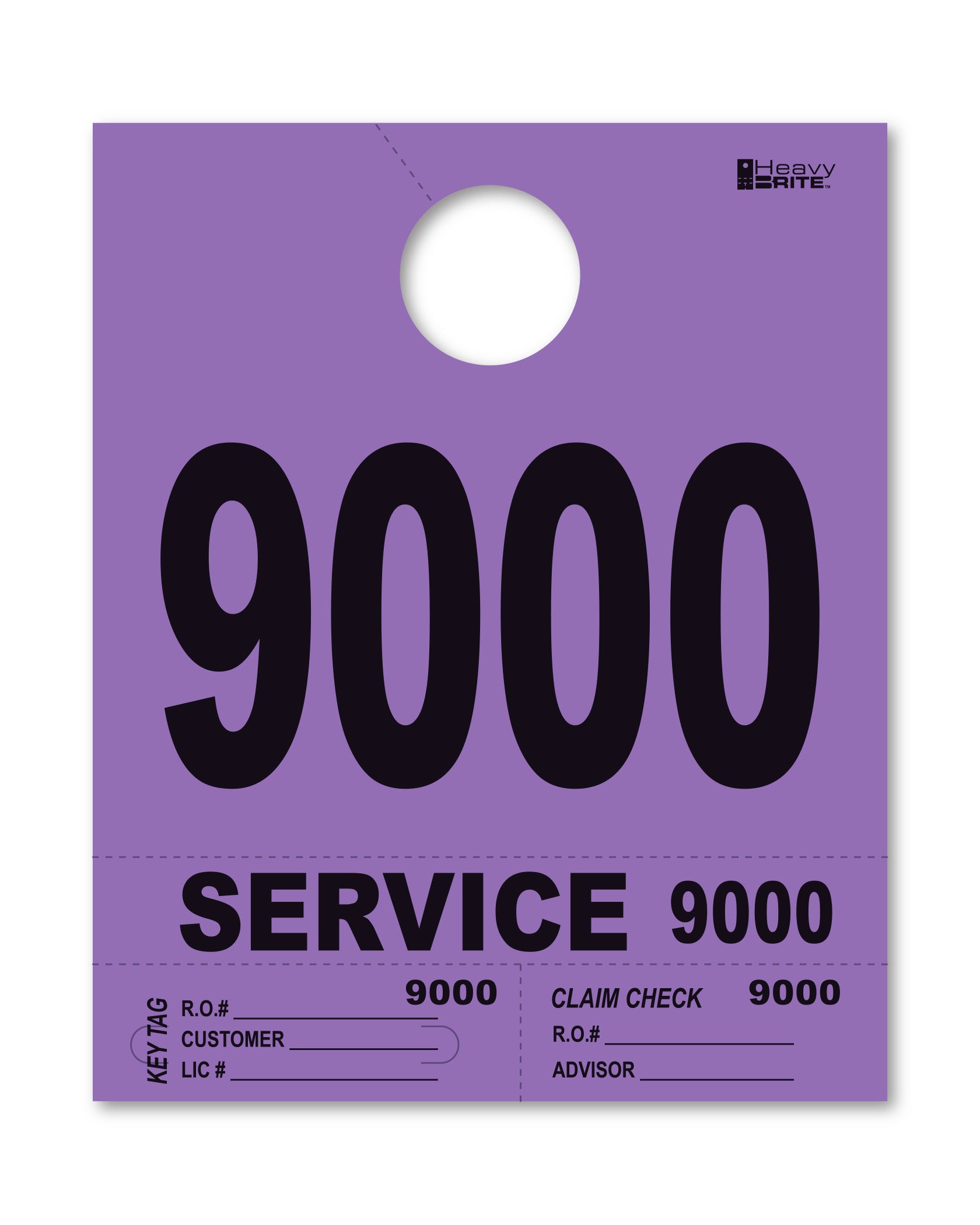 4 Part Heavy Brite Disp. No. - HB4P-9 - Purple - 9000-9999