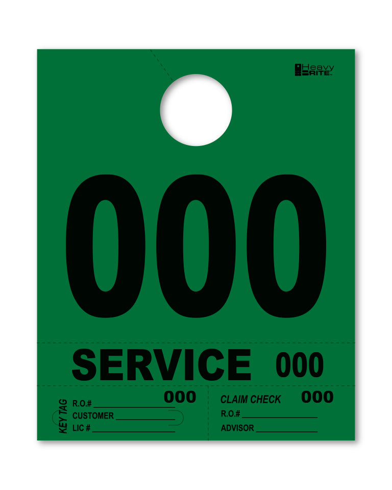 4 Part Heavy Brite Disp. No. - HB4P-0 - Green - 000-999