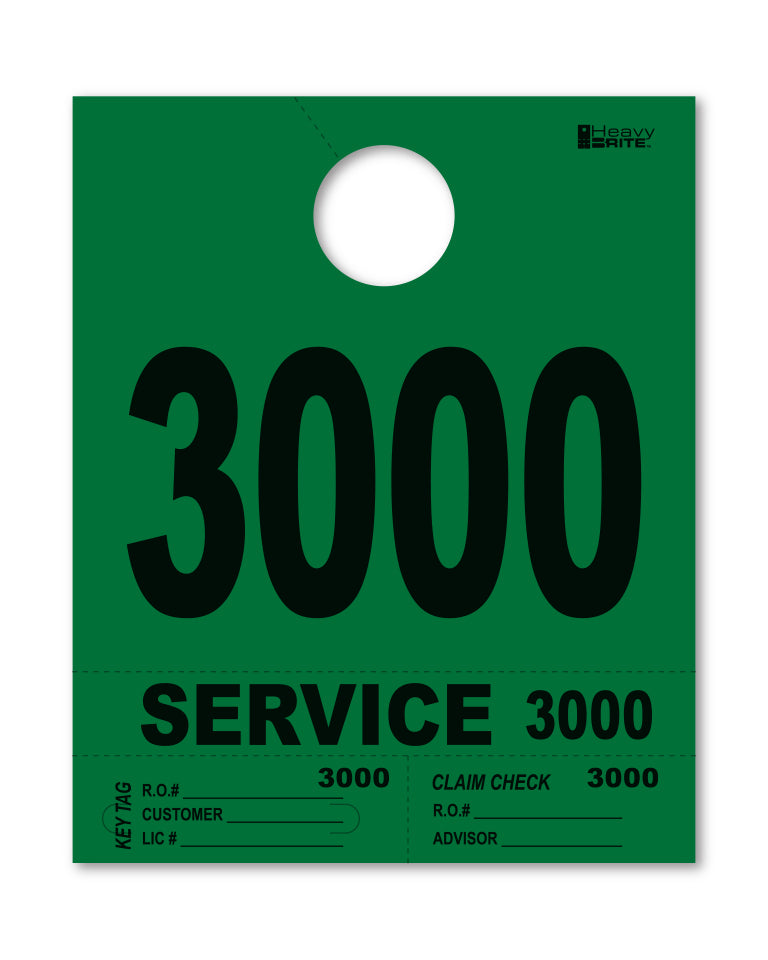 4 Part Heavy Brite Disp. No. - HB4P-3 - Green - 3000-3999