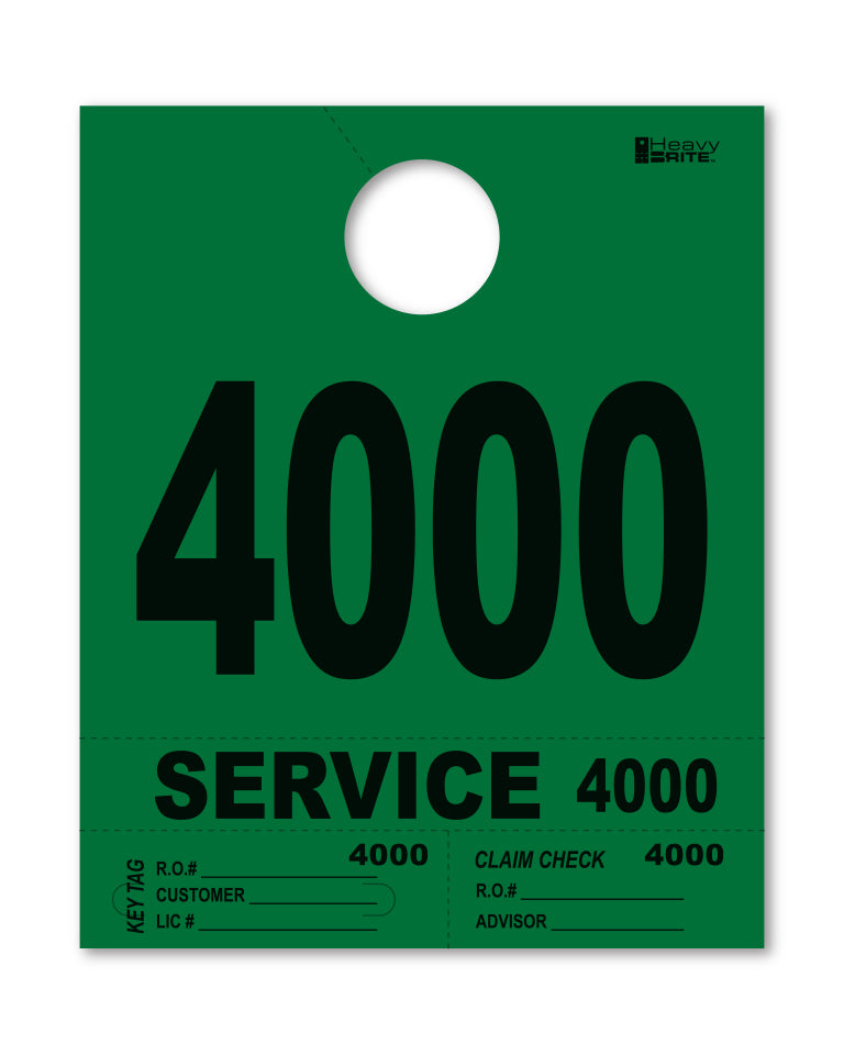 4 Part Heavy Brite Disp. No. - HB4P-4 - Green - 4000-4999