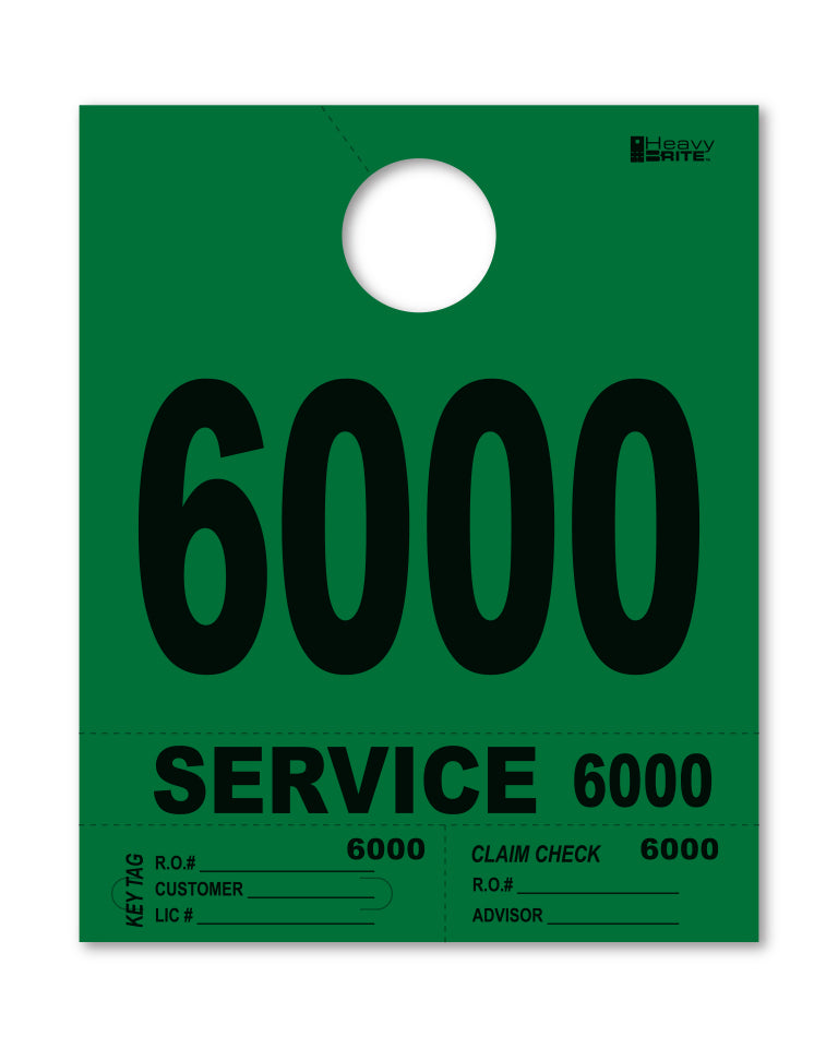 4 Part Heavy Brite Disp. No. - HB4P-6 - Green - 6000-6999