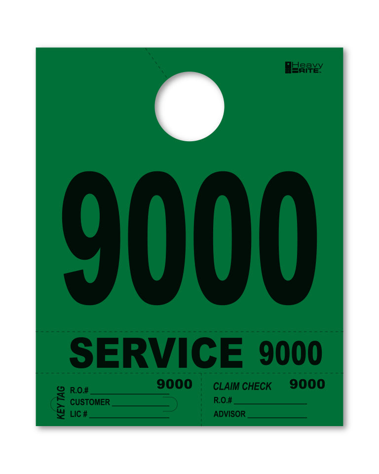4 Part Heavy Brite Disp. No. - HB4P-9 - Green - 9000-9999