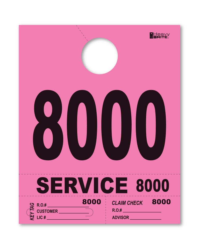 4 Part Heavy Brite Disp. No. - HB4P-8 - Pink - 8000-8999
