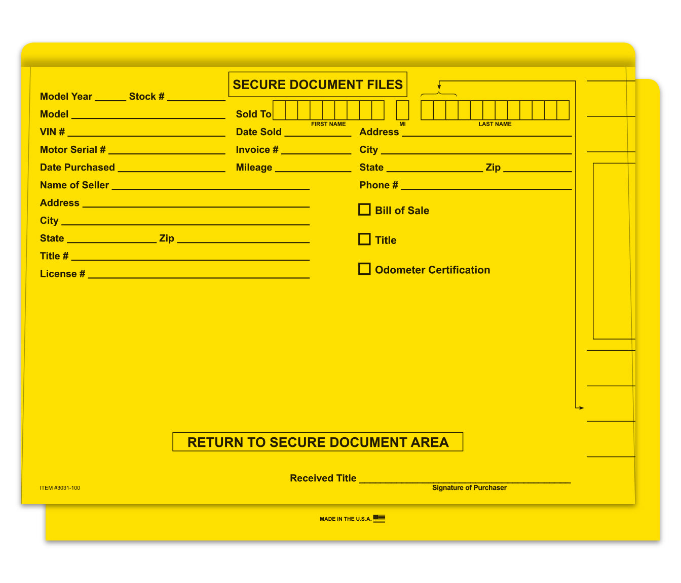 Color-Code Deal Jackets - YELLOW - Box of 100