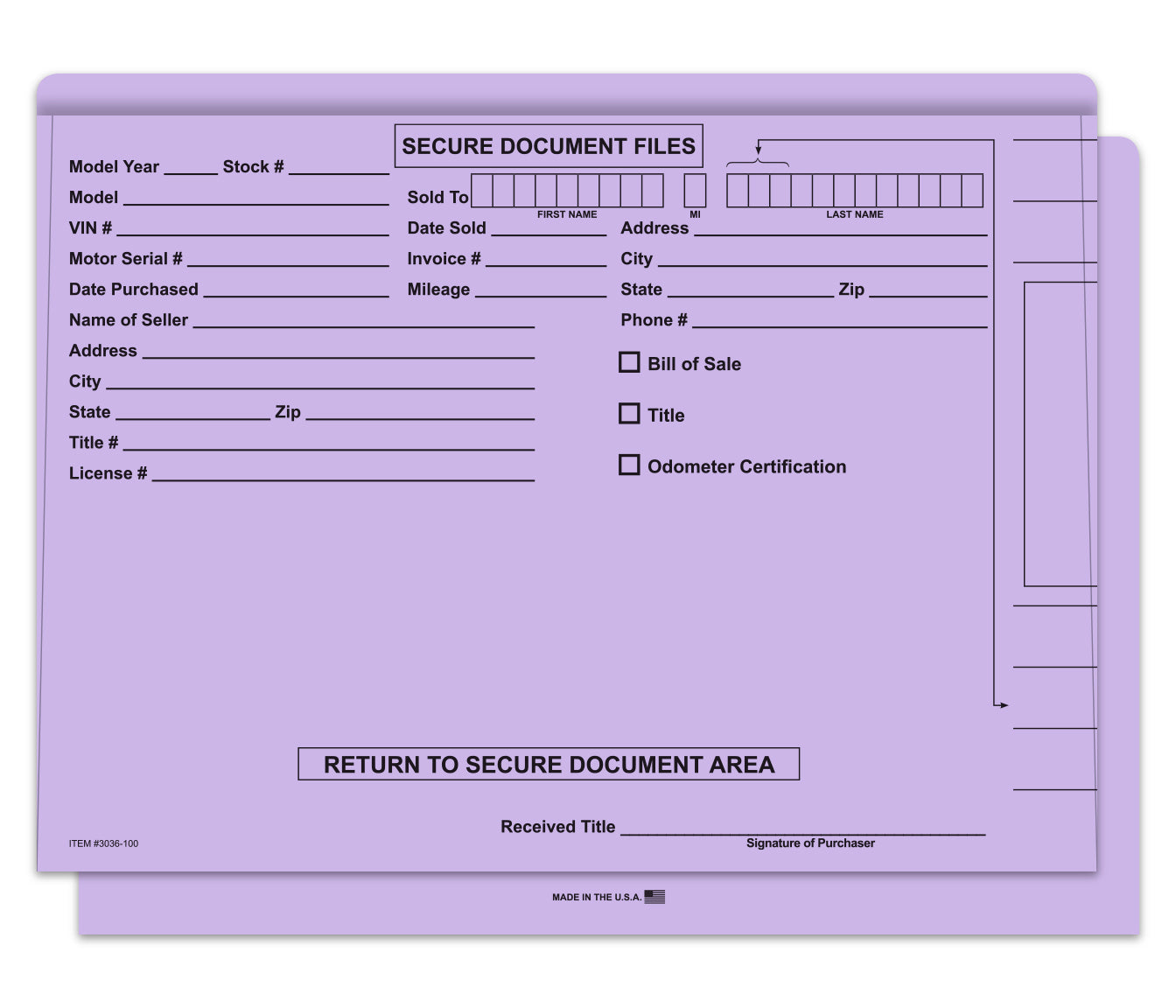 Color-Code Deal Jackets - PURPLE - Box of 100