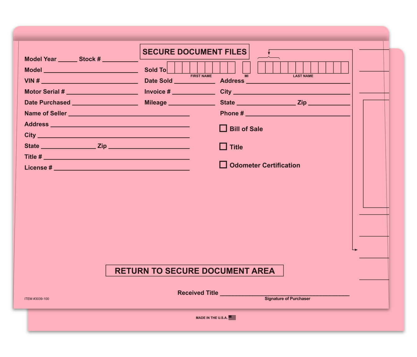 Color-Code Deal Jackets - PINK - Box of 100