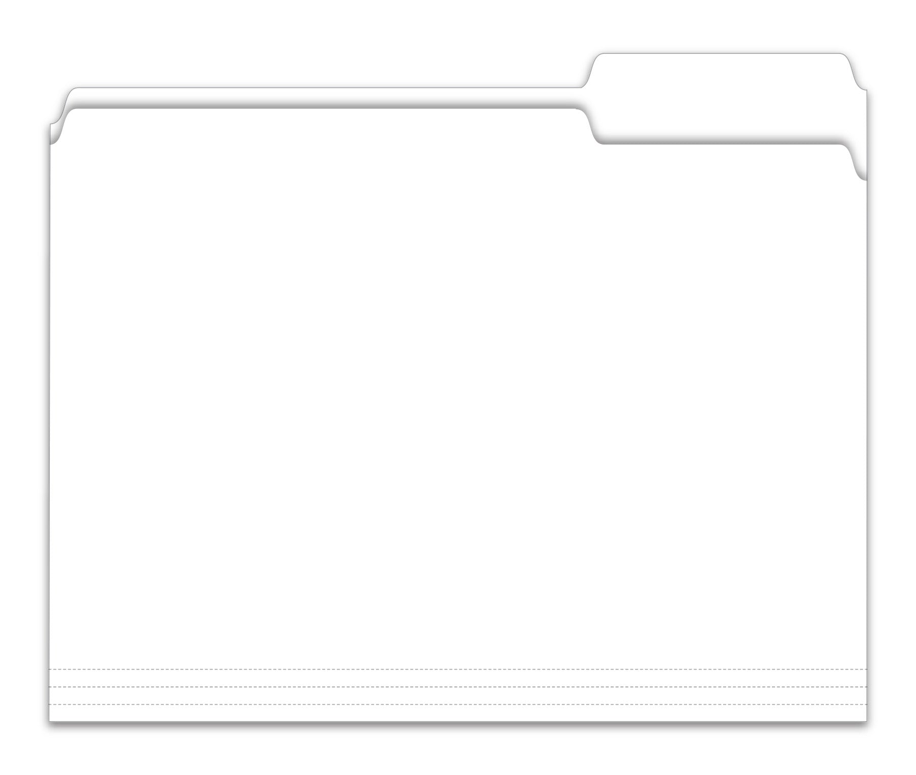 3 Tab File Folder - White - Qty. 100 per Box