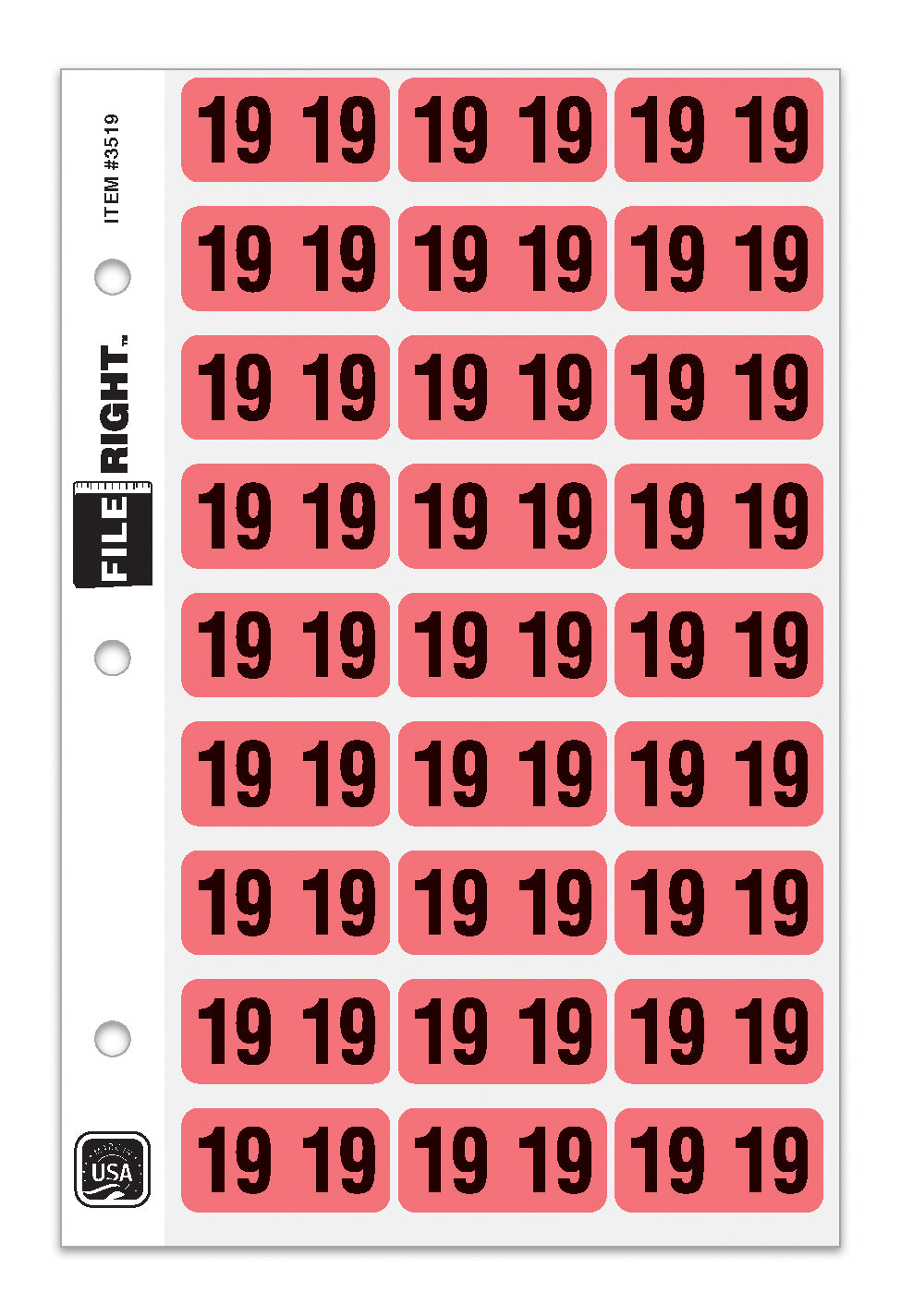 Pack of 270 Year 2019 in Ring book Style