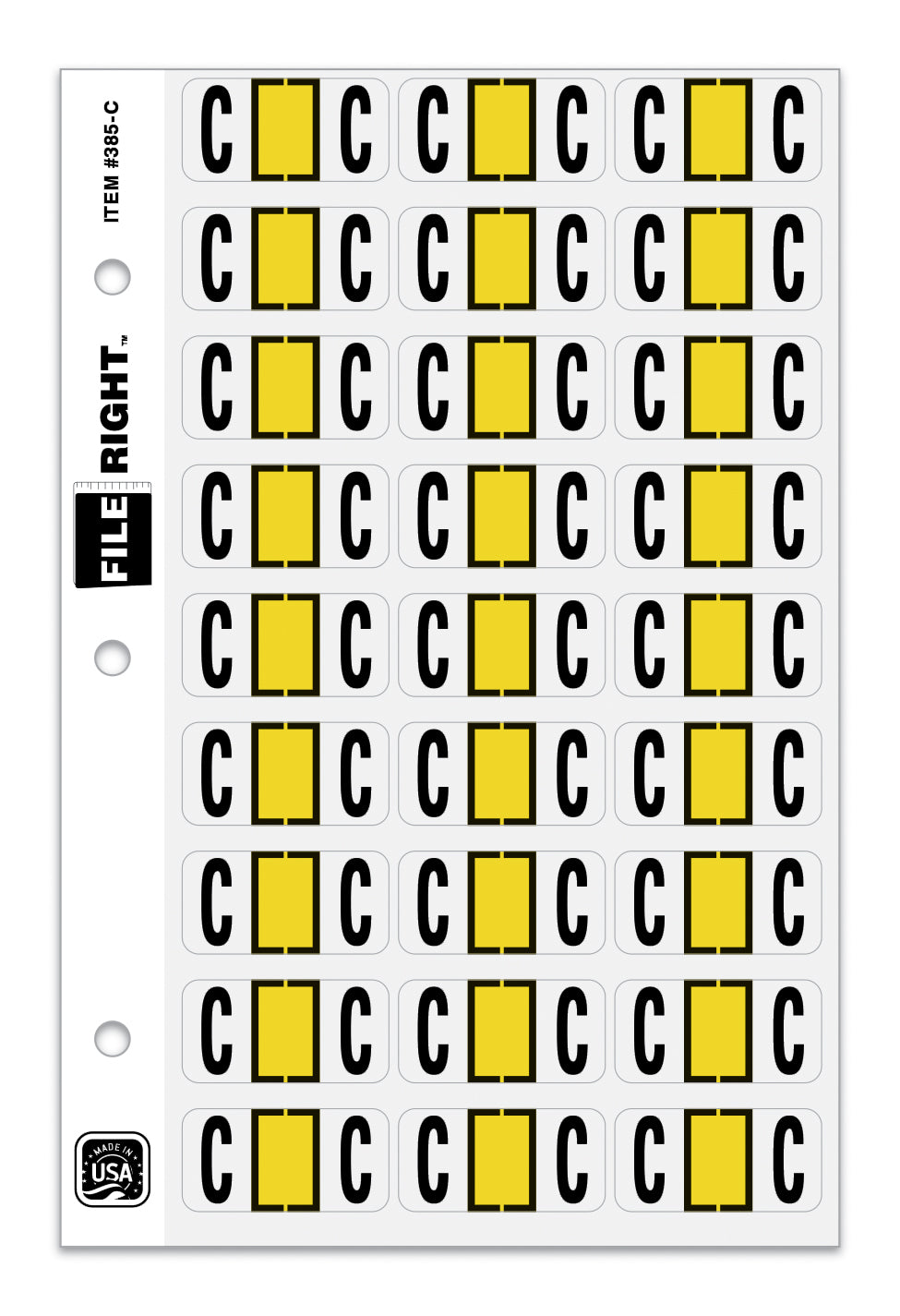 Color-Code Alphabet Letter C, Ring Book, Pkg. of 270 Labels