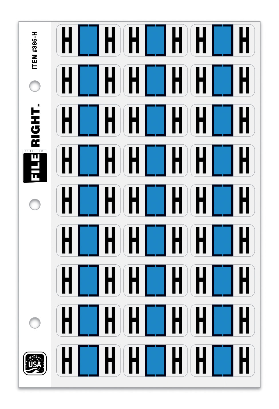 Color-Code Alphabet Letter H, Ring Book, Pkg. of 270 Labels