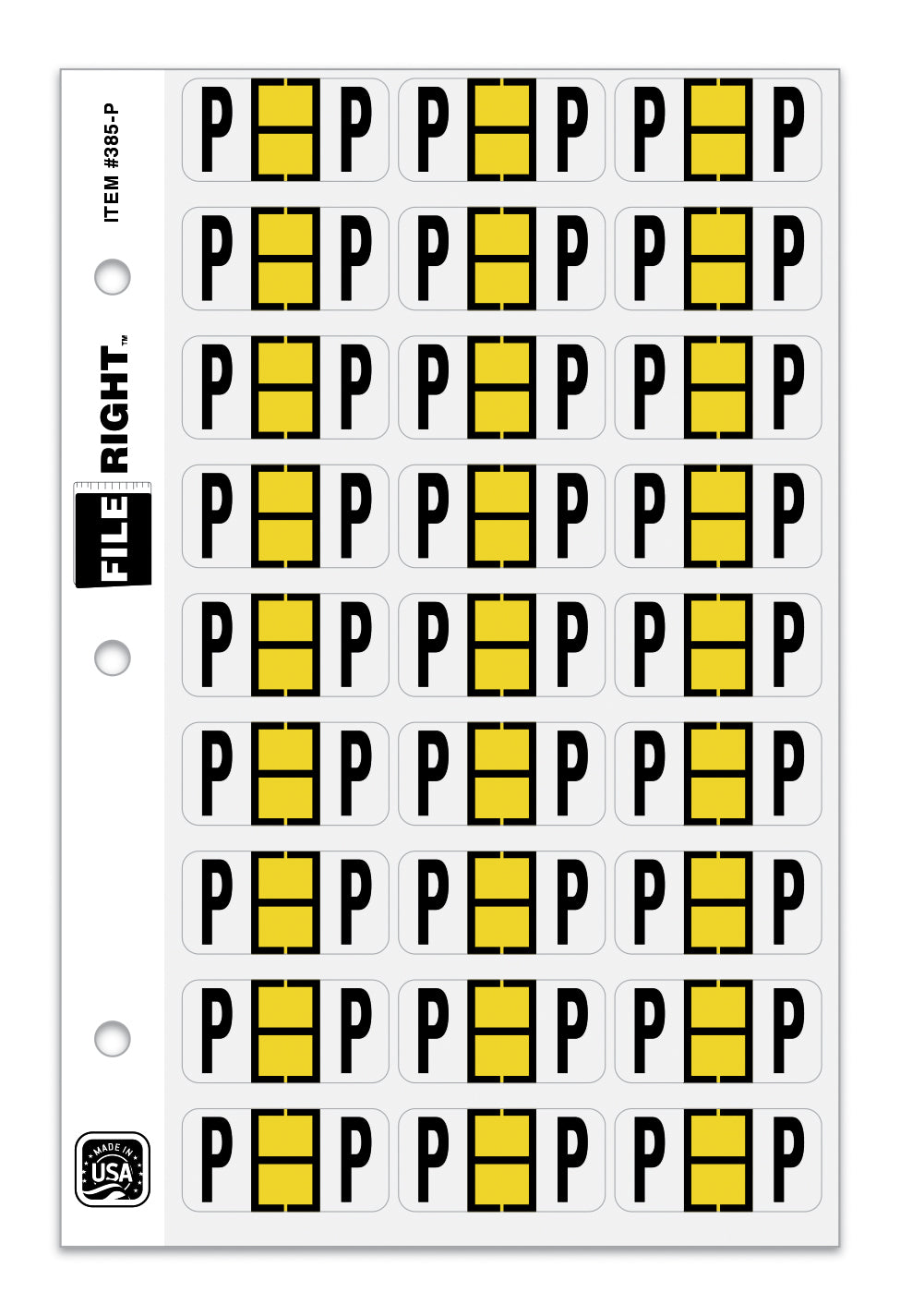Color-Code Alphabet Letter P, Ring Book, Pkg. of 270 Labels | File Rig