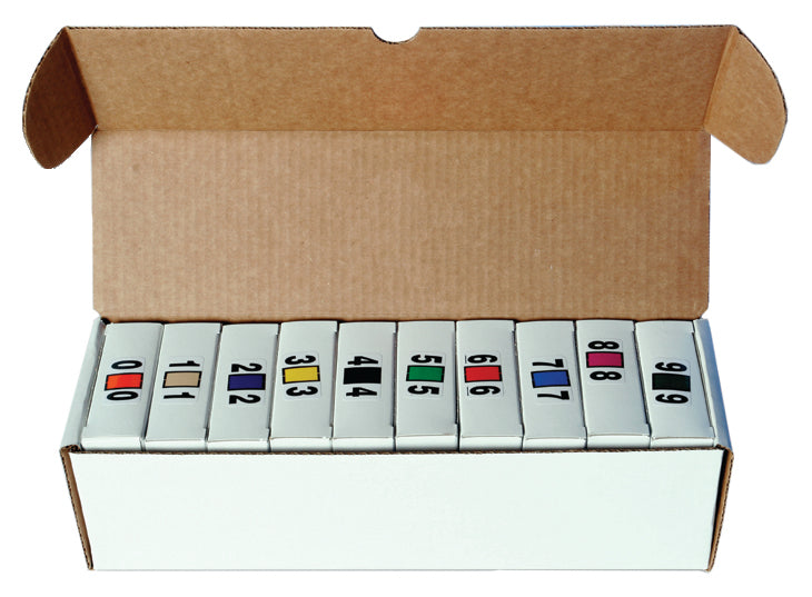 White Dispenser Box for Color Code Rolls, Holds 10 Rolls, Qty. 1