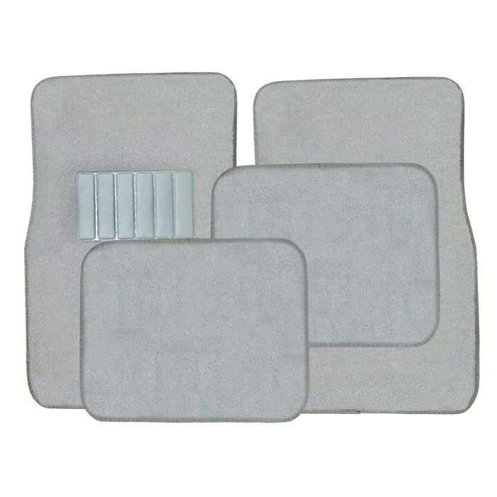 Carpet Floor Mat 4-piece Set- LIGHT GRAY/SILVER - Qty. 1