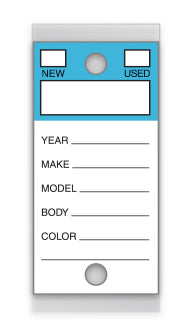 Color-Top Versa-Tag - BLUE # 202 - 250 Per Box With Rings