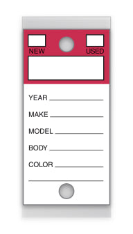 Color-Top Versa-Tag - RED # 202 - 250 Per Box With Rings
