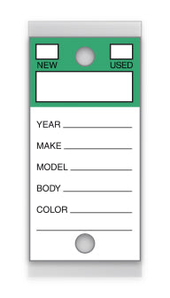 Color-Top Versa-Tag - GREEN # 202 - 250 Per Box With Rings