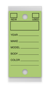 Self-Protect Key Tags - LIME #200 - 250 Per Box With Rings