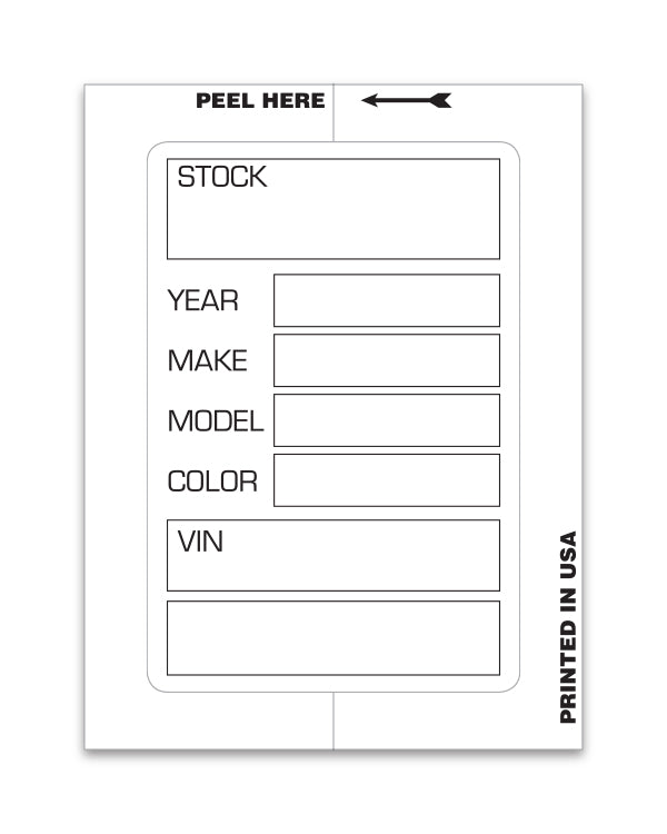 Kleer-Bak Stock Sticker - WHITE #400 - 100 per pack