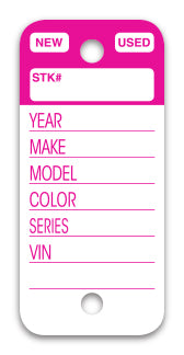 Top Stripe Key Tags, Form  #225 - MAGENTA, Qty 250