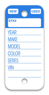 Top Stripe Key Tags, Form  #225 - BLUE, Qty 250