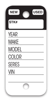 Top Stripe Key Tags, Form  #225 - BLACK, Qty 250