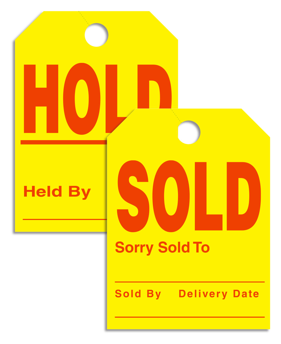 Mirror Hanger Sold/Hold Tags - #280-SH - 8.5" x 11.5" Qty. 50