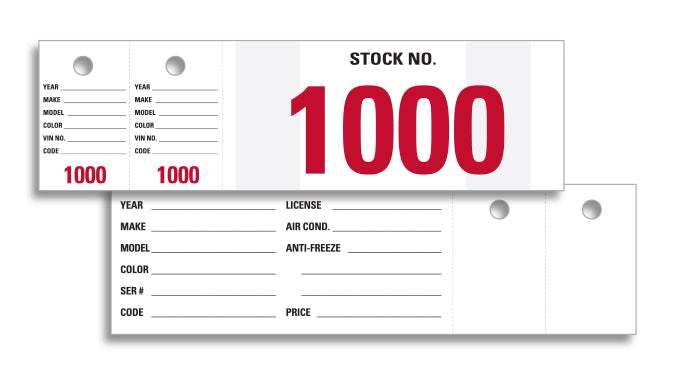 Vehicle Stock Number - VSN-1 - 1000-1999, Qty. 1000
