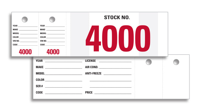 Vehicle Stock Number - VSN-4 - 4000-4999, Qty. 1000