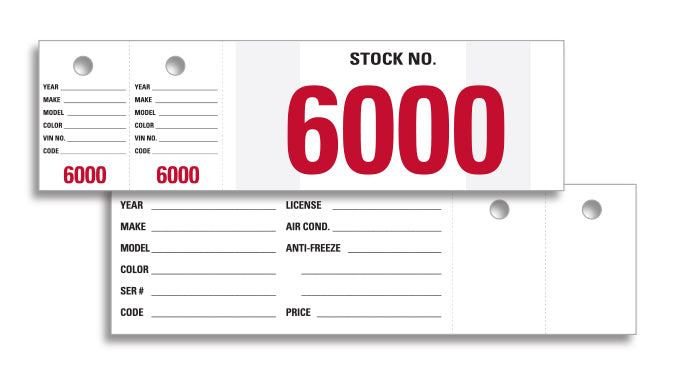 Vehicle Stock Number - VSN-6 - 6000-6999, Qty. 1000