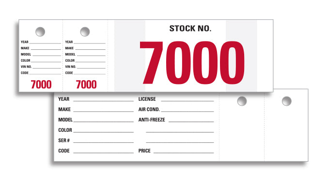Vehicle Stock Number - VSN-7 - 7000-7999, Qty. 1000