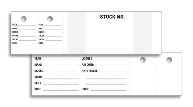 Vehicle Stock Tags - VSN-N - Un-Numbered, Qty. 1000