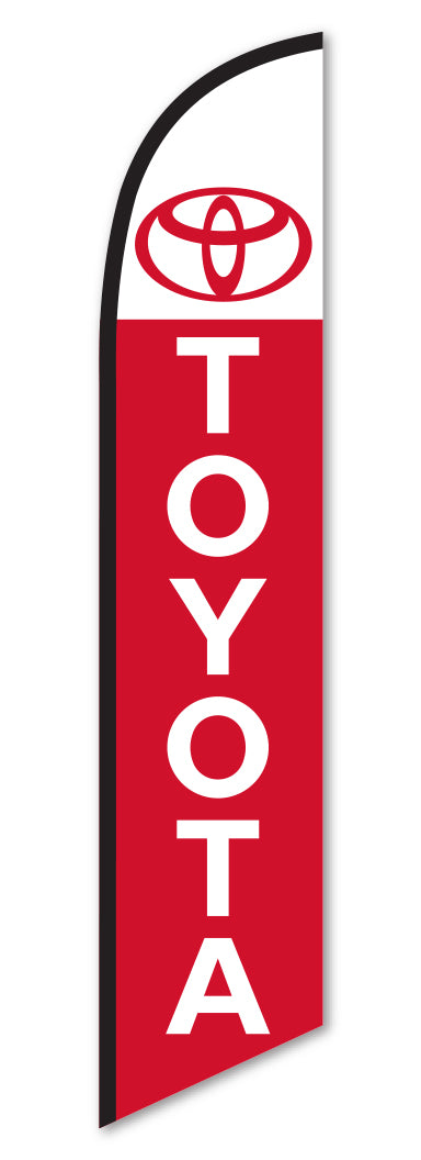 Swooper Banner - TOYOTA (WHITE W/ RED LETTERS) - Qty. 1