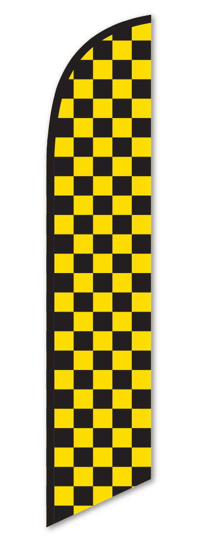 Swooper Banner - CHECKERED FLAG (BLACK & YELLOW) - Qty. 1