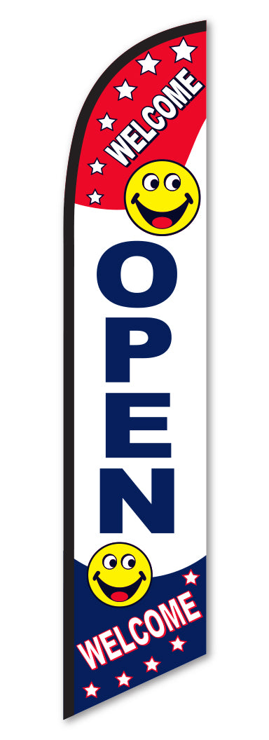 Swooper Banner - OPEN (SMILEY FACES) - Qty. 1