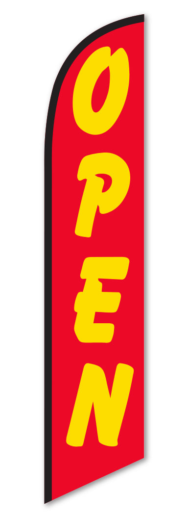 Swooper Banner - Open (Red/Yellow) - Qty. 1