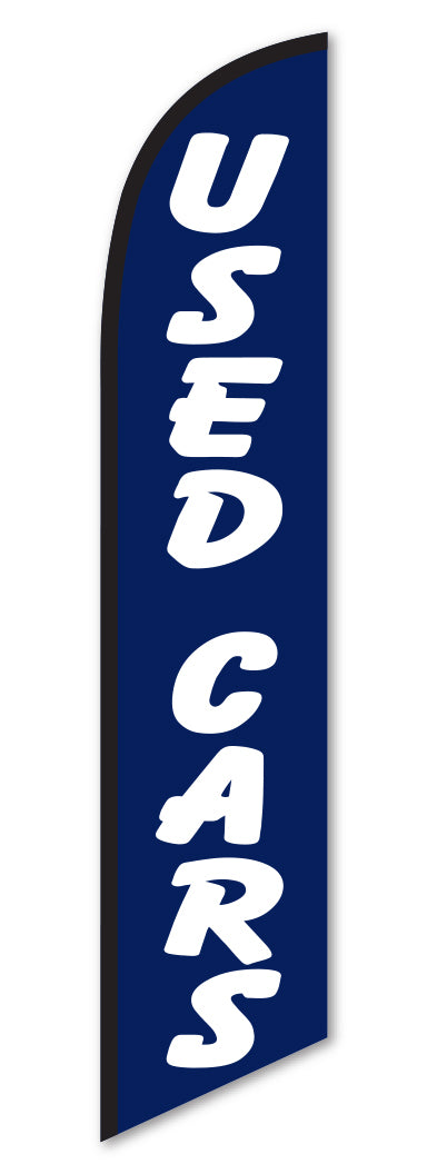 Swooper Banner - USED CARS (WHITE LETTER/BLUE BACKGROND) - Qty. 1