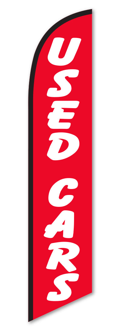 Swooper Banner - USED CARS (RED BACKGROUND/WHITE LETTERS) - Qty. 1