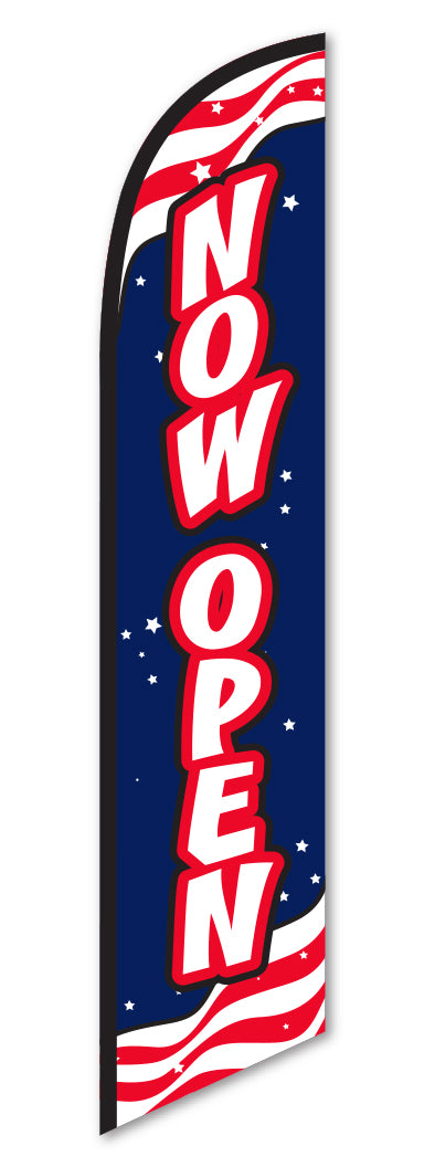 Swooper Banner - NOW OPEN (Red, White & Blue) - Qty. 1