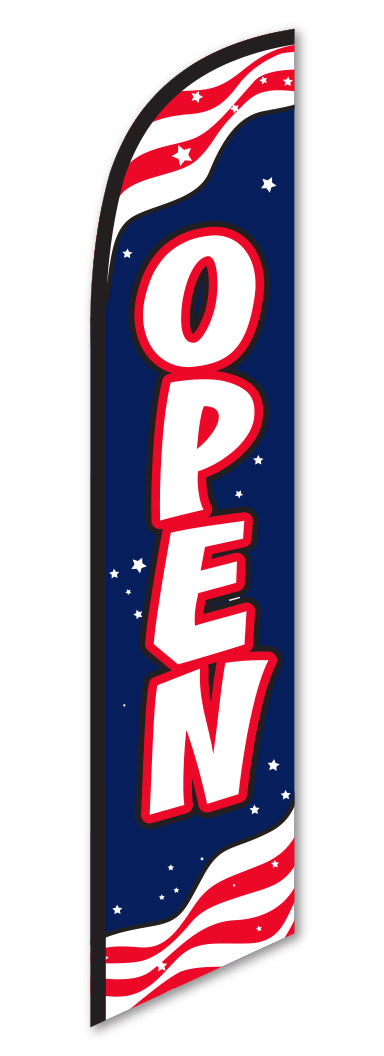 Swooper Banner - OPEN (Red, White & Blue) - Qty. 1