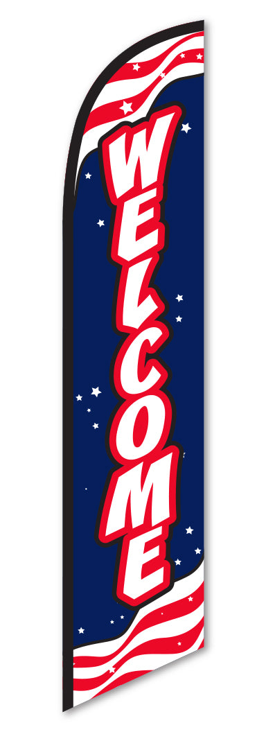 Swooper Banner - WELCOME (Red, White & Blue) - Qty. 1