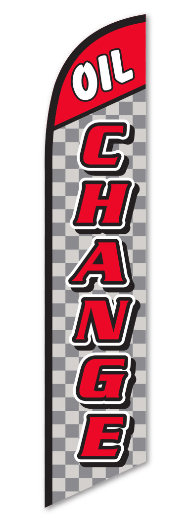 Swooper Banner - OIL CHANGE (Checkered) - Qty. 1